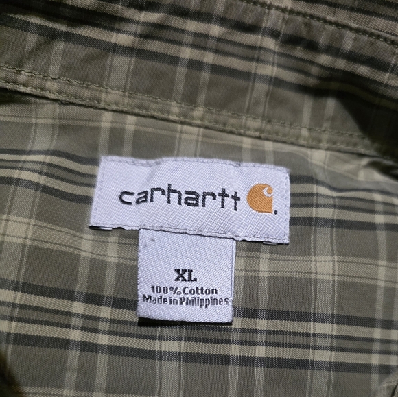 Carhartt Men's XL Cotton Long Sleeve Plaid Button Down Dress Casual Shirt - Picture 6 of 11